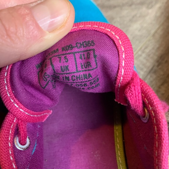 Keds colour block 90’s 80’s style bright blue green pink size 10 - Picture 6 of 8